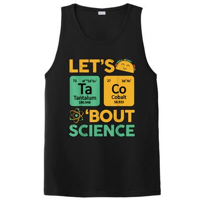 Funny Taco Bout Science Tuesday Chemistry STEM Teacher PosiCharge Competitor Tank