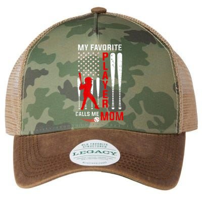 Favorite Tee Ball Player Calls Me Mom Usa Flag Mother's Day Legacy Tie Dye Trucker Hat