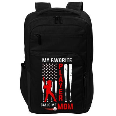 Favorite Tee Ball Player Calls Me Mom Usa Flag Mother's Day Impact Tech Backpack
