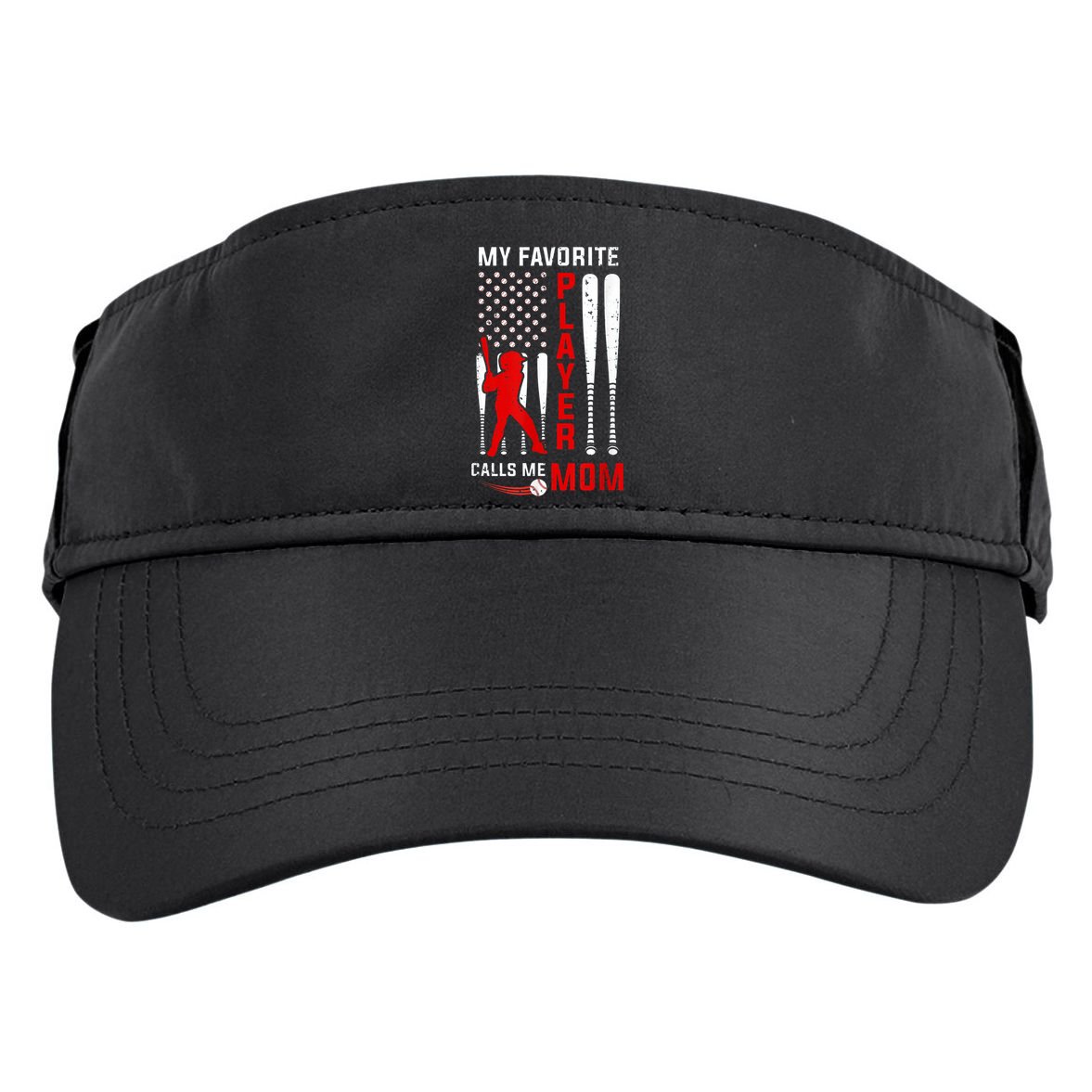 Favorite Tee Ball Player Calls Me Mom Usa Flag Mother's Day Adult Drive Performance Visor