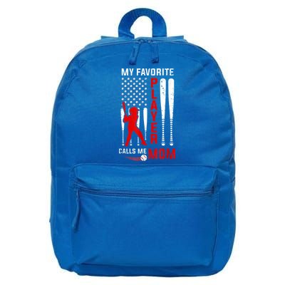 Favorite Tee Ball Player Calls Me Mom Usa Flag Mother's Day 16 in Basic Backpack