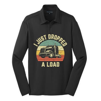 Funny Trucker Big Rig Semi Trailer Truck Driver Gift Silk Touch Performance Long Sleeve Polo