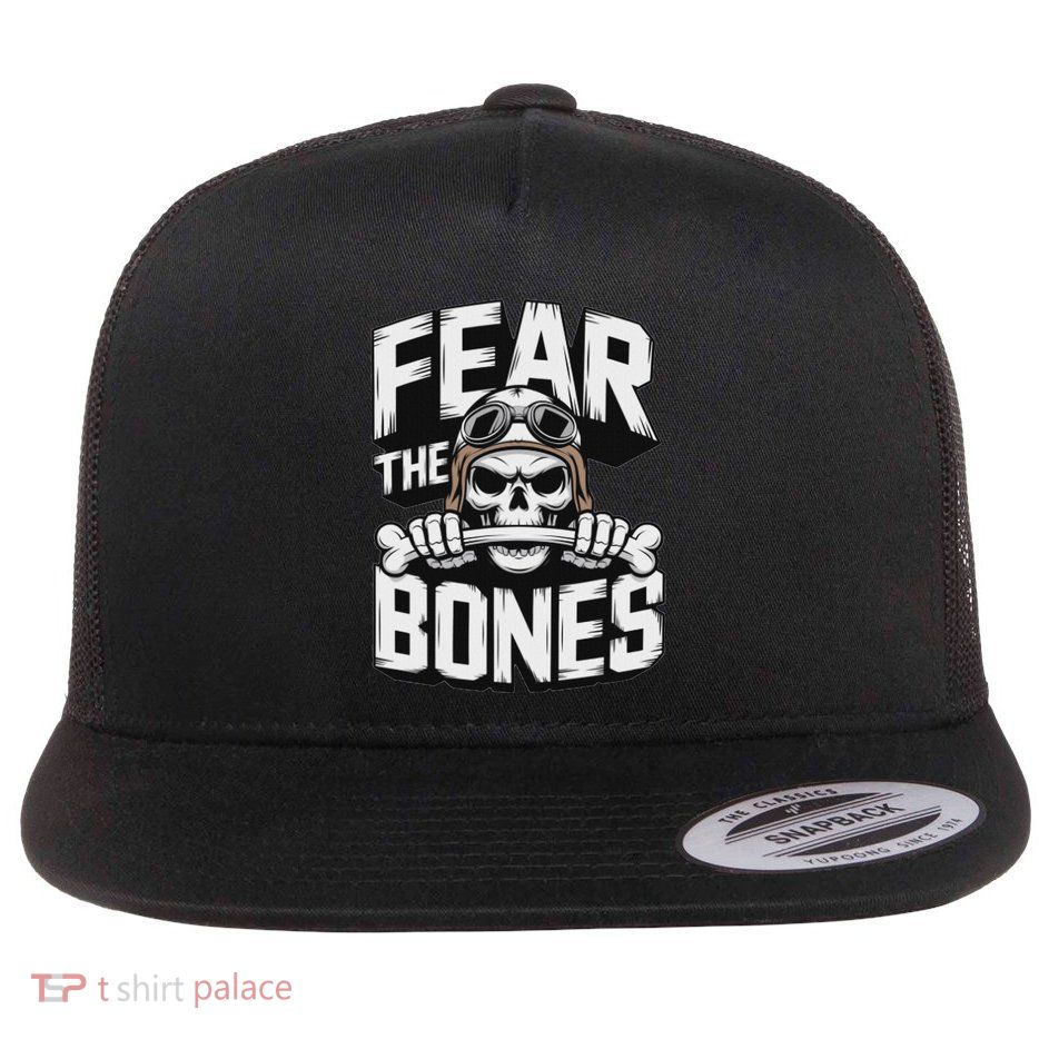 Fear The Bones Skull Squadron Flat Bill Trucker Hat