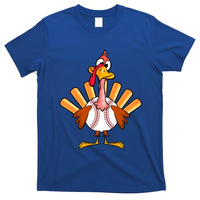 Funny Turkey Baseball Player Thanksgiving Day Baseball Lover Gift T-Shirt