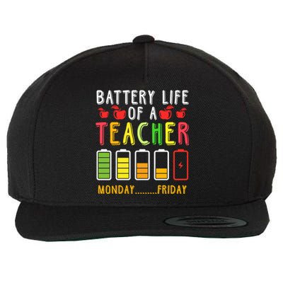 Funny Teacher Battery Life Teacher Battery Life Of A Teacher Meaningful Gift Wool Snapback Cap