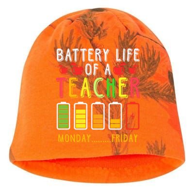 Funny Teacher Battery Life Teacher Battery Life Of A Teacher Meaningful Gift Kati - Camo Knit Beanie