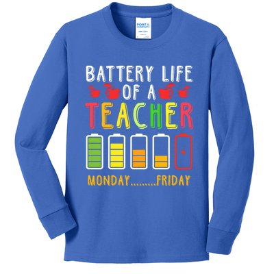 Funny Teacher Battery Life Teacher Battery Life Of A Teacher Meaningful Gift Kids Long Sleeve Shirt