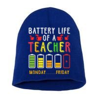 Funny Teacher Battery Life Teacher Battery Life Of A Teacher Meaningful Gift Short Acrylic Beanie