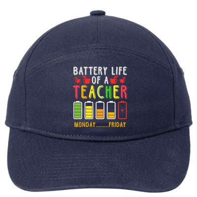 Funny Teacher Battery Life Teacher Battery Life Of A Teacher Meaningful Gift 7-Panel Snapback Hat