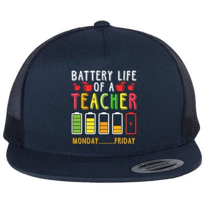 Funny Teacher Battery Life Teacher Battery Life Of A Teacher Meaningful Gift Flat Bill Trucker Hat