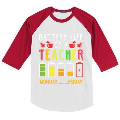 Funny Teacher Battery Life Teacher Battery Life Of A Teacher Meaningful Gift Kids Colorblock Raglan Jersey