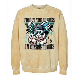 Forget The Bunnies IM Chasing Hunnies Easter Colorblast Crewneck Sweatshirt