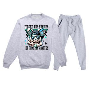 Forget The Bunnies IM Chasing Hunnies Easter Premium Crewneck Sweatsuit Set