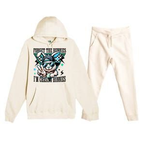 Forget The Bunnies IM Chasing Hunnies Easter Premium Hooded Sweatsuit Set