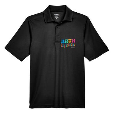 Funny Teachers Bruh Charge Your Chromebook Thanks Men's Origin Performance Piqué Polo