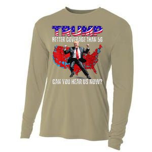 Funny Trump Better Coverage Than 5g Can You Hear Us Now Cooling Performance Long Sleeve Crew