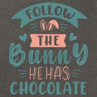 Follow The Bunny He Has Chocolate Funny Easter Cotton Canvas Backpack
