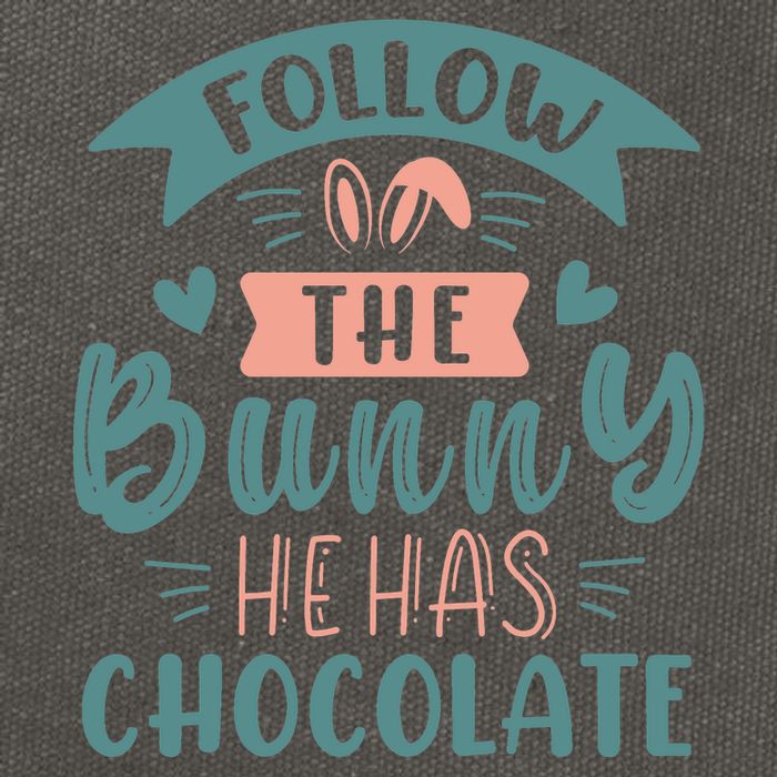 Follow The Bunny He Has Chocolate Funny Easter Cotton Canvas Backpack