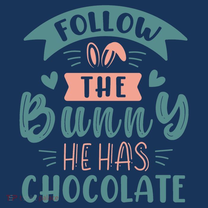 Follow The Bunny He Has Chocolate Funny Easter T-Shirt