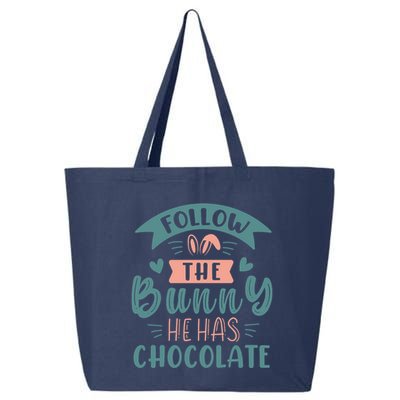 Follow The Bunny He Has Chocolate Funny Easter 25L Jumbo Tote