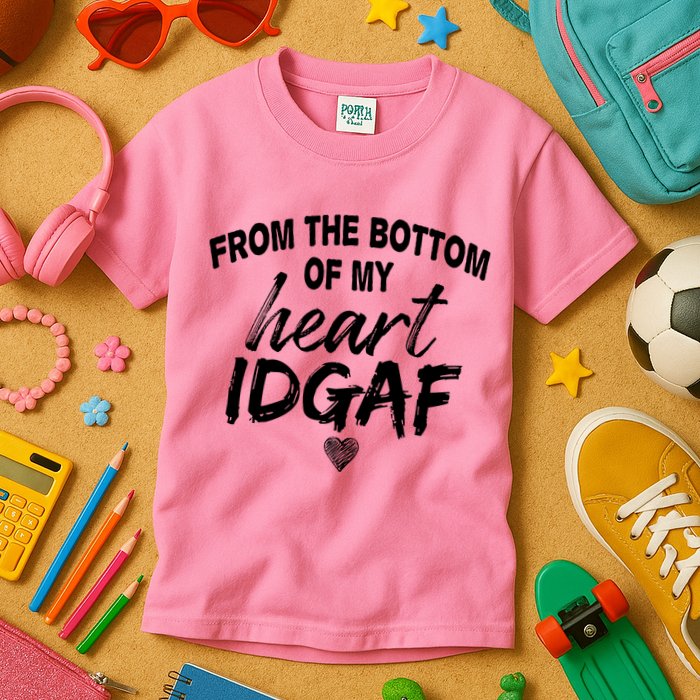 From The Bottom Of My Heart IDGAF Kids T-Shirt