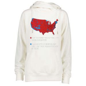 Funny Trump Better Coverage Red And Blue County Votes Us Map Womens Funnel Neck Pullover Hood