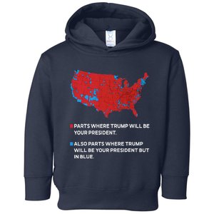 Funny Trump Better Coverage Red And Blue County Votes Us Map Toddler Hoodie