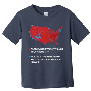 Funny Trump Better Coverage Red And Blue County Votes Us Map Toddler T-Shirt