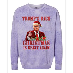 Funny Trump Back Santa Claus Make Christmas Great Again 2024 Colorblast Crewneck Sweatshirt