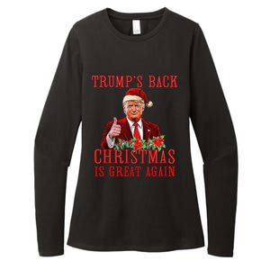 Funny Trump Back Santa Claus Make Christmas Great Again 2024 Womens CVC Long Sleeve Shirt