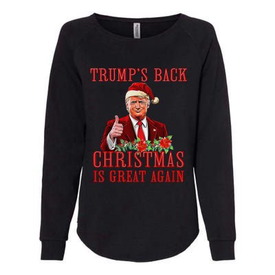 Funny Trump Back Santa Claus Make Christmas Great Again 2024 Womens California Wash Sweatshirt