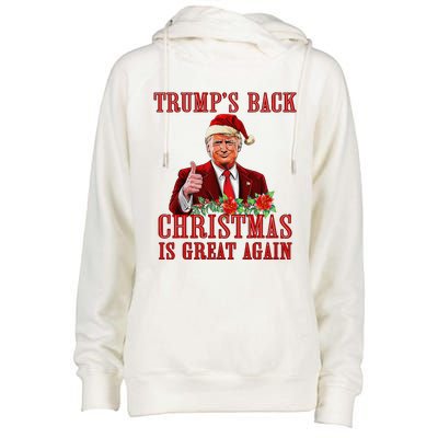 Funny Trump Back Santa Claus Make Christmas Great Again 2024 Womens Funnel Neck Pullover Hood