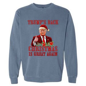 Funny Trump Back Santa Claus Make Christmas Great Again 2024 Garment-Dyed Sweatshirt