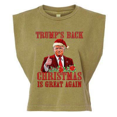 Funny Trump Back Santa Claus Make Christmas Great Again 2024 Garment-Dyed Women's Muscle Tee