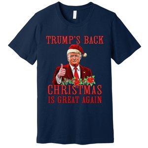 Funny Trump Back Santa Claus Make Christmas Great Again 2024 Premium T-Shirt