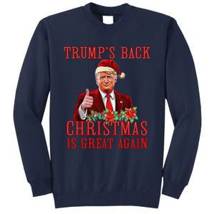 Funny Trump Back Santa Claus Make Christmas Great Again 2024 Tall Sweatshirt