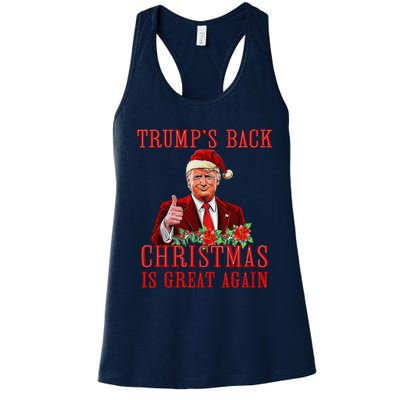 Funny Trump Back Santa Claus Make Christmas Great Again 2024 Women's Racerback Tank