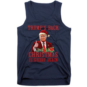 Funny Trump Back Santa Claus Make Christmas Great Again 2024 Tank Top