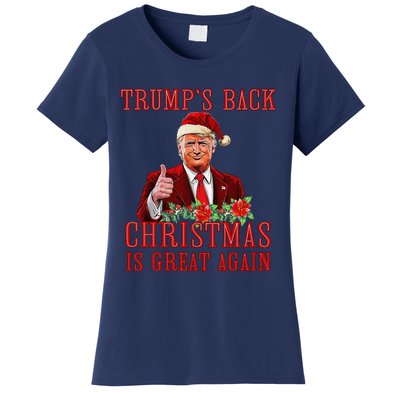 Funny Trump Back Santa Claus Make Christmas Great Again 2024 Women's T-Shirt