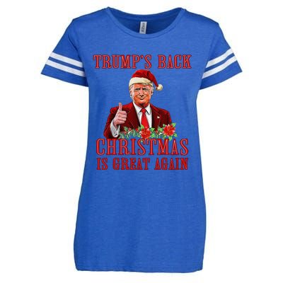 Funny Trump Back Santa Claus Make Christmas Great Again 2024 Enza Ladies Jersey Football T-Shirt