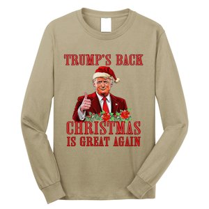 Funny Trump Back Santa Claus Make Christmas Great Again 2024 Long Sleeve Shirt