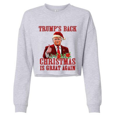 Funny Trump Back Santa Claus Make Christmas Great Again 2024 Cropped Pullover Crew