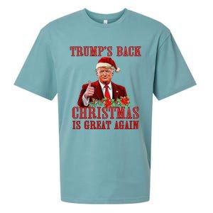 Funny Trump Back Santa Claus Make Christmas Great Again 2024 Sueded Cloud Jersey T-Shirt