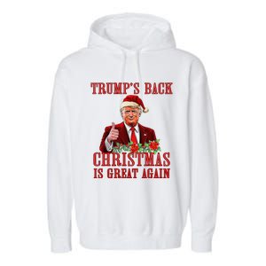 Funny Trump Back Santa Claus Make Christmas Great Again 2024 Garment-Dyed Fleece Hoodie