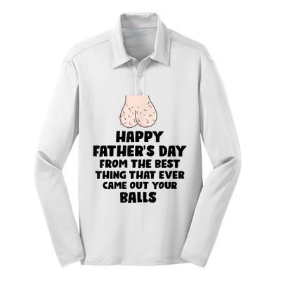 From The Best Thing That Came Out Your Balls Silk Touch Performance Long Sleeve Polo