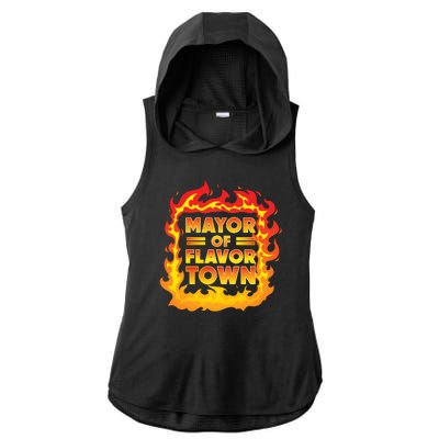 Flavor Town Cooking Guy Fieri BBQ  Ladies PosiCharge Tri-Blend Wicking Draft Hoodie Tank