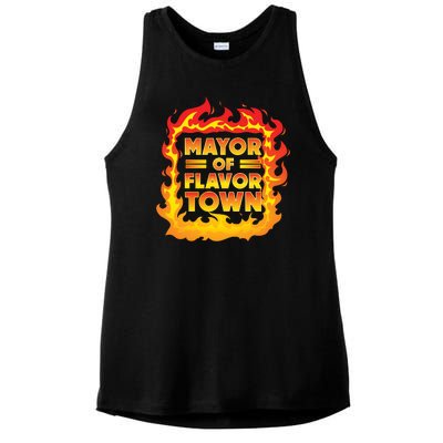 Flavor Town Cooking Guy Fieri BBQ  Ladies PosiCharge Tri-Blend Wicking Tank