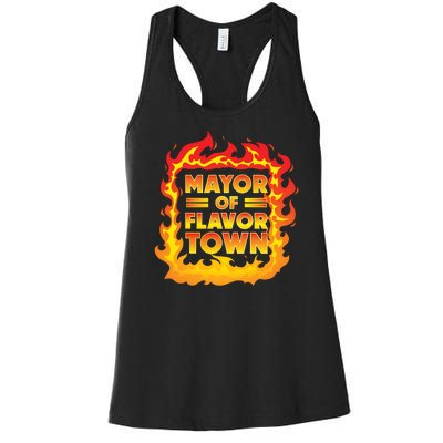 Flavor Town Cooking Guy Fieri BBQ  Women's Racerback Tank