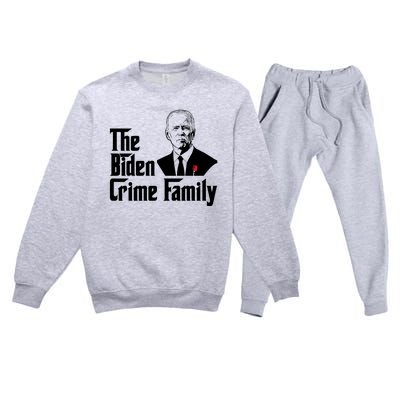 Funny The Biden Crime Family Anti Biden Liberals Democrats Premium Crewneck Sweatsuit Set