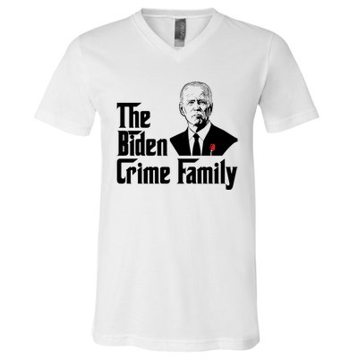 Funny The Biden Crime Family Anti Biden Liberals Democrats V-Neck T-Shirt